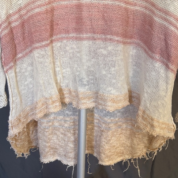 Free People Distressed Striped Mini Sweater Dress - Picture 4 of 7